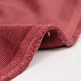 Velours côtelé polyester 2 mm rouge brûlé