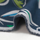 Sweat envers doudou fleurs bleu et vert fond marine