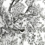 Coton imprimé toile de jouy noir