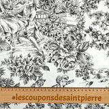 Coton imprimé toile de jouy noir