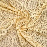 Dentelle festonnée rosaces ivoire