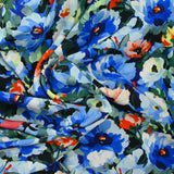 Viscose imprimée impressionniste bleu