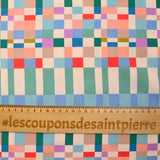 Viscose imprimée damier coloré
