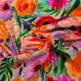 Viscose imprimée bouquet de fleurs multicolore