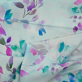 Viscose imprimée givre de fleurs fond ciel