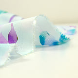 Viscose imprimée givre de fleurs fond ciel