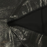 Crêpe de polyester fin pailleté argenté fond noir