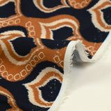 Viscose imprimée ikat baroque marine