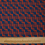 Crepe georgette estampado Love, rojo fuego, fondo marino
