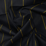 Coton imprimé à pois jaune fond bleu nuit