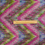 Maille fine plissée Lurex chevron rose, vert et bleu