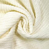 Maille chenille côtelée Anastasia blanc cassé