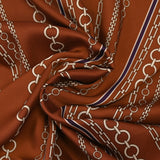 Satin polyester twill printed vertical chains brick background