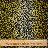 Crinkle Mousseline 100% Wild Print Silk Yellow and White background