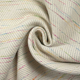 Jacquard de polycoton flammé multicolore fond écru