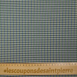 Polyester lourd à carreaux vert et marine fond beige