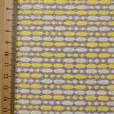 Brocart polycoton rayé Coline jaune et blanc cassé
