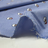 Woven cotton tackle printed Santa Claus White and blue background