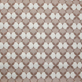 Popeline enduite imprimée pois & trèfle blanc fond marron glacé