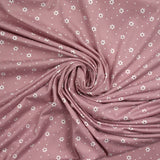 Jersey tout doux imprimé marguerite fond rose