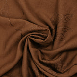 Crêpe viscose Lily brodé feuillage marron noisette