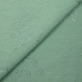 Viscose crepe Lily embroidered water green foliage
