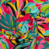 Maille maillot de bain imprimée fleurs fuchsia, jaune et vert