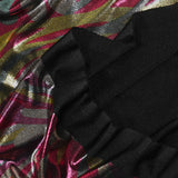 Maille imprimé fuchsia et doré