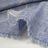 Heather navy Ariel embroidered canvas