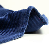 100% navy ribbed cotton velvet