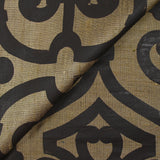 Doupion 100% soie imprimé ornement fond beige