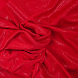 Maille fine Lurex argent fond rouge