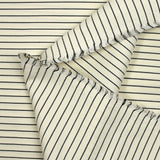 Polyviscose élasthanne rayée noir fond blanc cassé