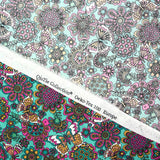 Melting de algodón de algodón estampado de mariposa púrpura por metro