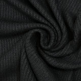 Maille côtelée grattée polyester Sybille noir