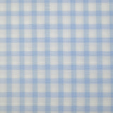 Popeline polycoton tissée-teinte à carreaux Auguste bleu fond blanc