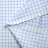Popeline polycoton tissée-teinte à carreaux Auguste bleu fond blanc