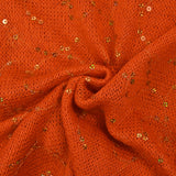 Maille tricot broderie et sequins orange