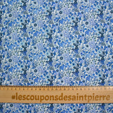 Coton imprimé Matilde fleurs bleu au mètre