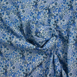 Coton imprimé Matilde fleurs bleu au mètre