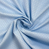Popeline polycoton jacquard Octave bleu azur et blanc