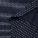 Maille Milano polyviscose double rayure fond marine