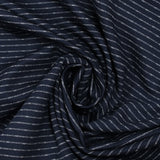 Maille Milano polyviscose double rayure fond marine