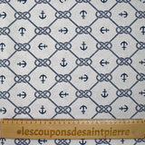 Polycotton printed knot and ink white background