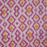 Double gaze matelassée double face indien Bihar fond rose et blanc au mètre