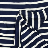Jersey viscose marinière blanc et marine