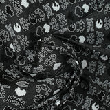Jacquard polyviscose pacman fond noir