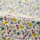 Flores grises vittoria de algodón y miel vintage ECRU Bottom por metro