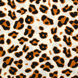 Viscose printed savannah camel and black ecru background