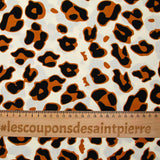 Viscose printed savannah camel and black ecru background
